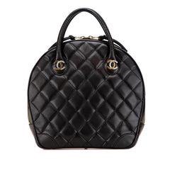 シャネル マトラッセ ココマーク ハンドバッグ ブラック ラムスキン レディース CHANEL 【中古】