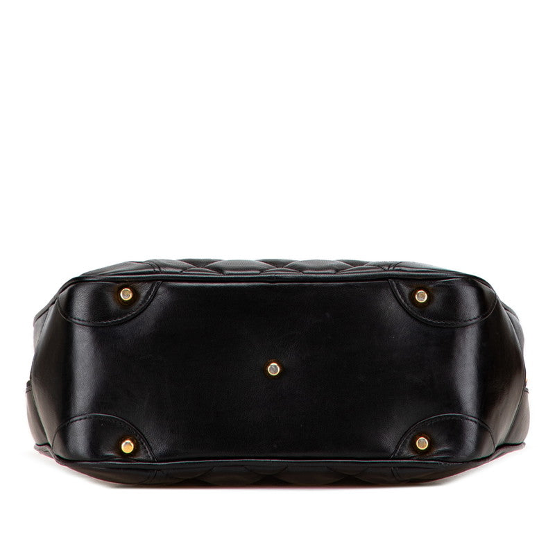 シャネル マトラッセ ココマーク ハンドバッグ ブラック ラムスキン レディース CHANEL 【中古】