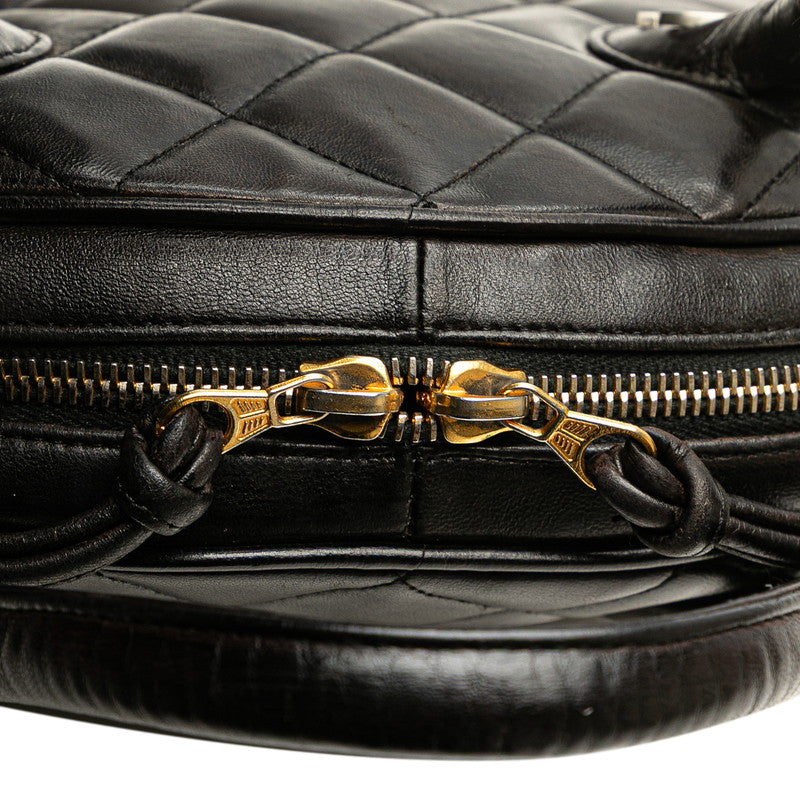 シャネル マトラッセ ココマーク ハンドバッグ ブラック ラムスキン レディース CHANEL 【中古】