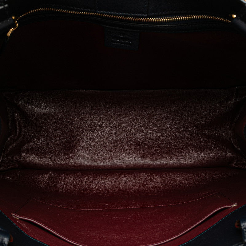 グッチ ホースビット トートバッグ ハンドバッグ 623694 ベージュ ブラック キャンバス レザー レディース GUCCI 【中古】