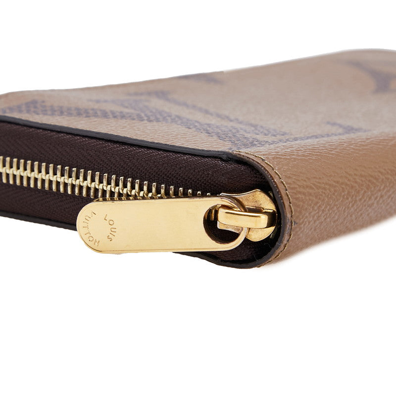ルイ ヴィトン モノグラム ジャイアント リバース 長財布 ラウンドファスナー M69353 ブラウン PVC レザー レディース LOUIS VUITTON 【中古】
