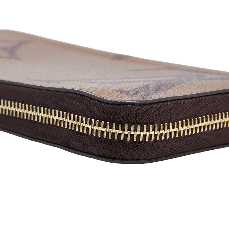 ルイ ヴィトン モノグラム ジャイアント リバース 長財布 ラウンドファスナー M69353 ブラウン PVC レザー レディース LOUIS VUITTON 【中古】