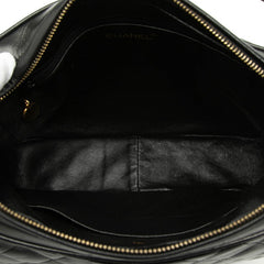 シャネル ココマーク マトラッセ 斜め掛け ショルダーバッグ タッセル ブラック ラムスキン レディース CHANEL 【中古】