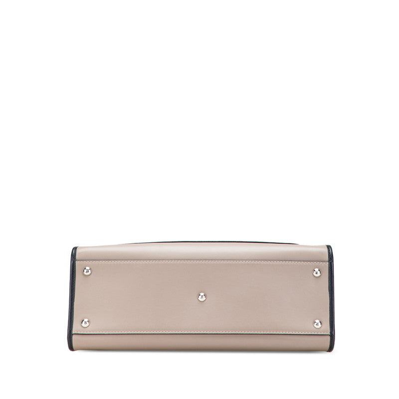 フェンディ ラナウェイ ハンドバッグ ショルダーバッグ 2WAY 8BH343 ベージュ アイボリー ブラック レザー レディース FENDI 【中古】