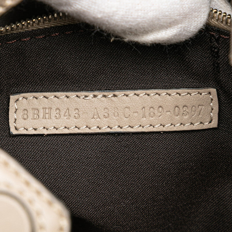 フェンディ ラナウェイ ハンドバッグ ショルダーバッグ 2WAY 8BH343 ベージュ アイボリー ブラック レザー レディース FENDI 【中古】