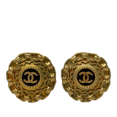 シャネル ヴィンテージ ココマーク イヤリング ゴールド ブラック メッキ レディース CHANEL 【中古】