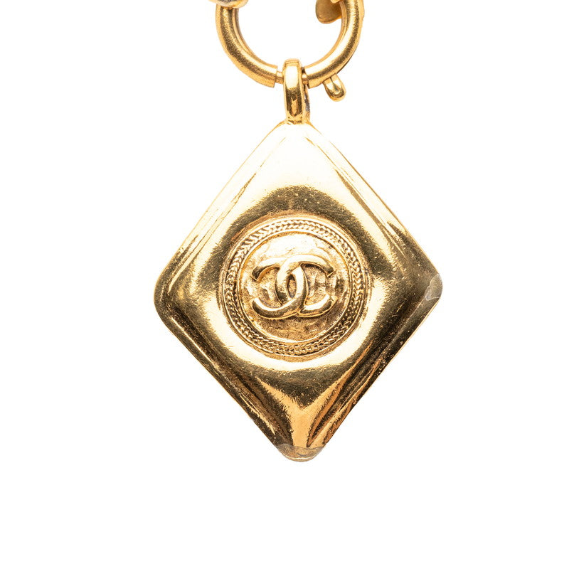 シャネル ココマーク チェーン ペンダント ネックレス ひし形 ゴールド メッキ レディース CHANEL 【中古】