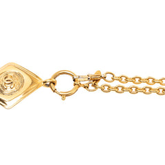 シャネル ココマーク チェーン ペンダント ネックレス ひし形 ゴールド メッキ レディース CHANEL 【中古】