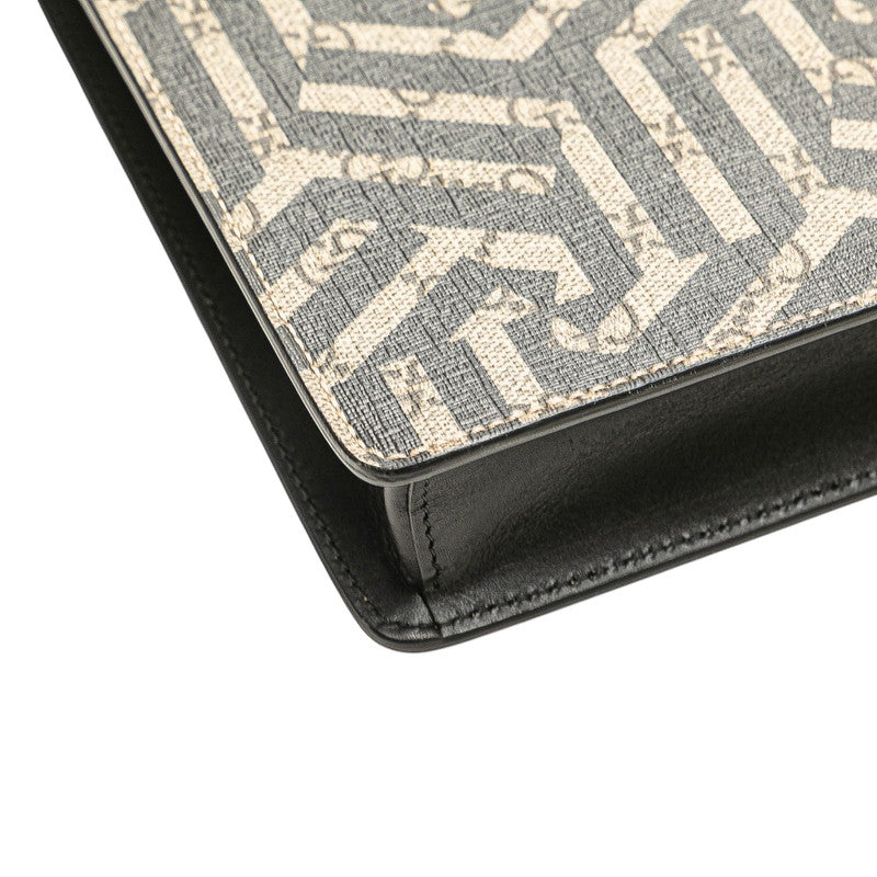グッチ GGスプリーム カレイド ビー シェリーライン セカンドバッグ ショルダーバッグ 429004 ブラウン レザー レディース GUCCI 【中古】
