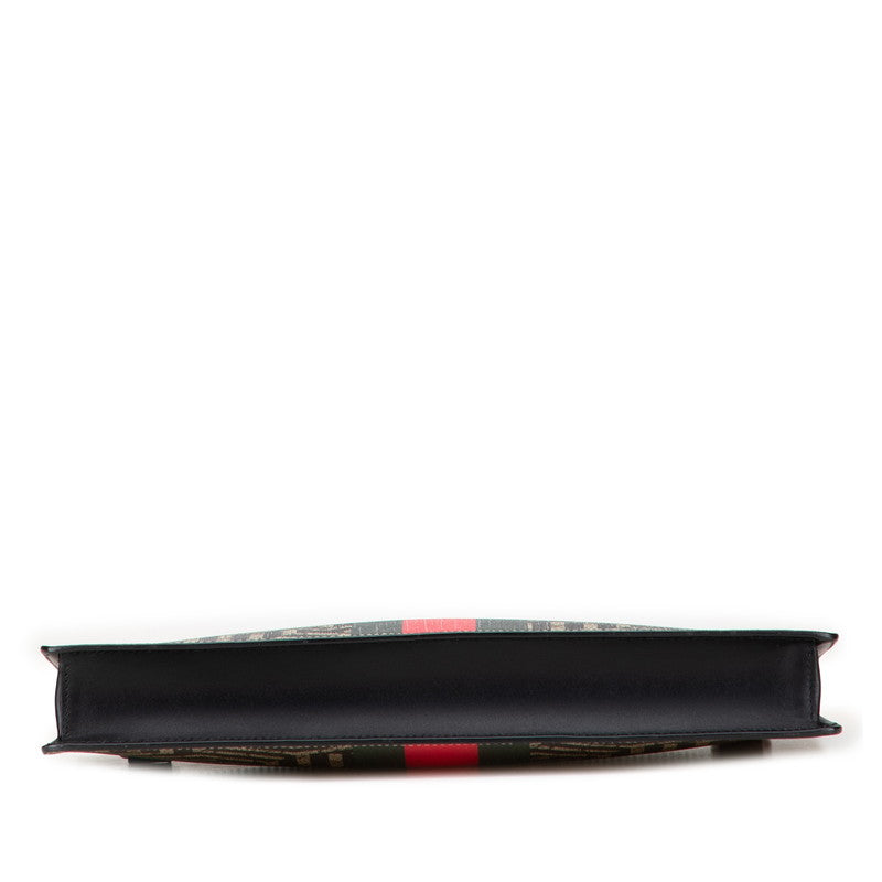 グッチ GGスプリーム カレイド ビー シェリーライン セカンドバッグ ショルダーバッグ 429004 ブラウン レザー レディース GUCCI 【中古】