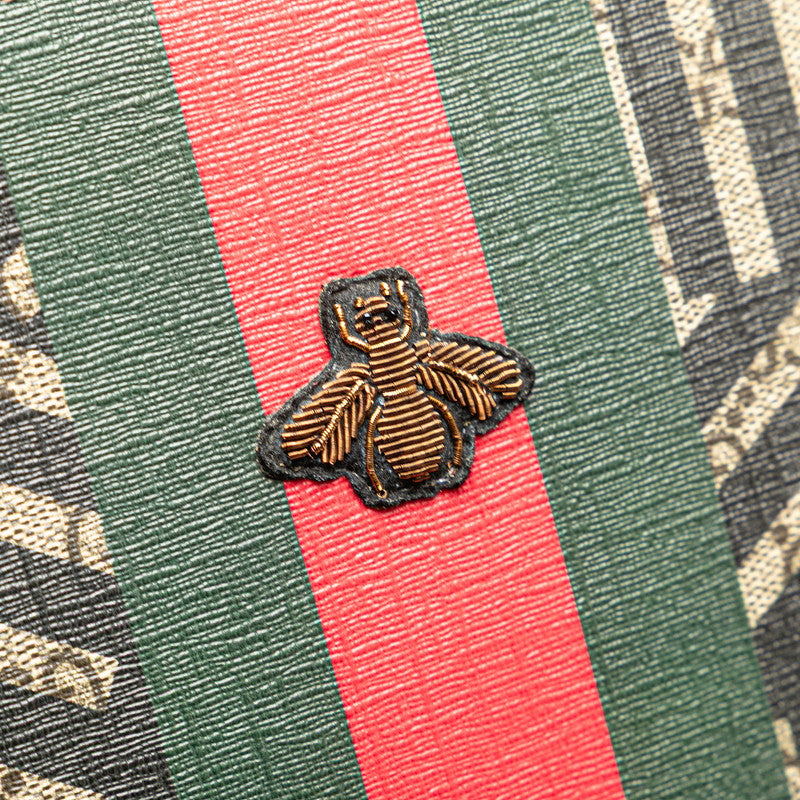 グッチ GGスプリーム カレイド ビー シェリーライン セカンドバッグ ショルダーバッグ 429004 ブラウン レザー レディース GUCCI 【中古】