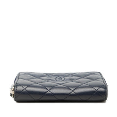 シャネル ココマーク マトラッセ コインケース 小銭入れ A69271 ネイビー シルバー ラムスキン レディース CHANEL 中古