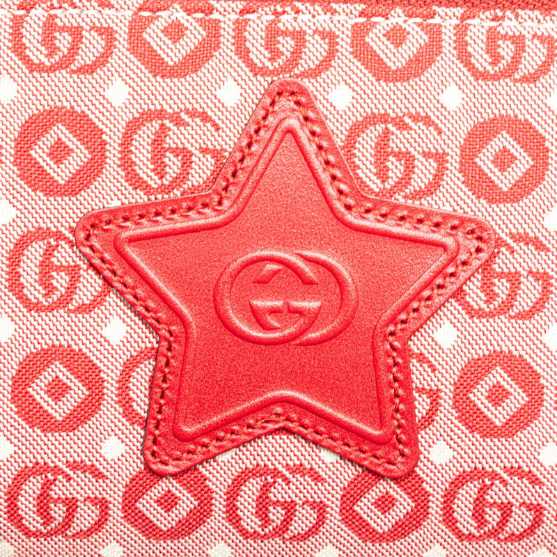 グッチ チルドレンズ GGロゴ 星 スター ボディバッグ ウエストバッグ 502095 レッド キャンバス レザー レディース GUCCI 【中古】
