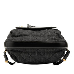 シャネル ココマーク マトラッセ リュック バックパック A93563 ブラック デニム レザー レディース CHANEL 【中古】