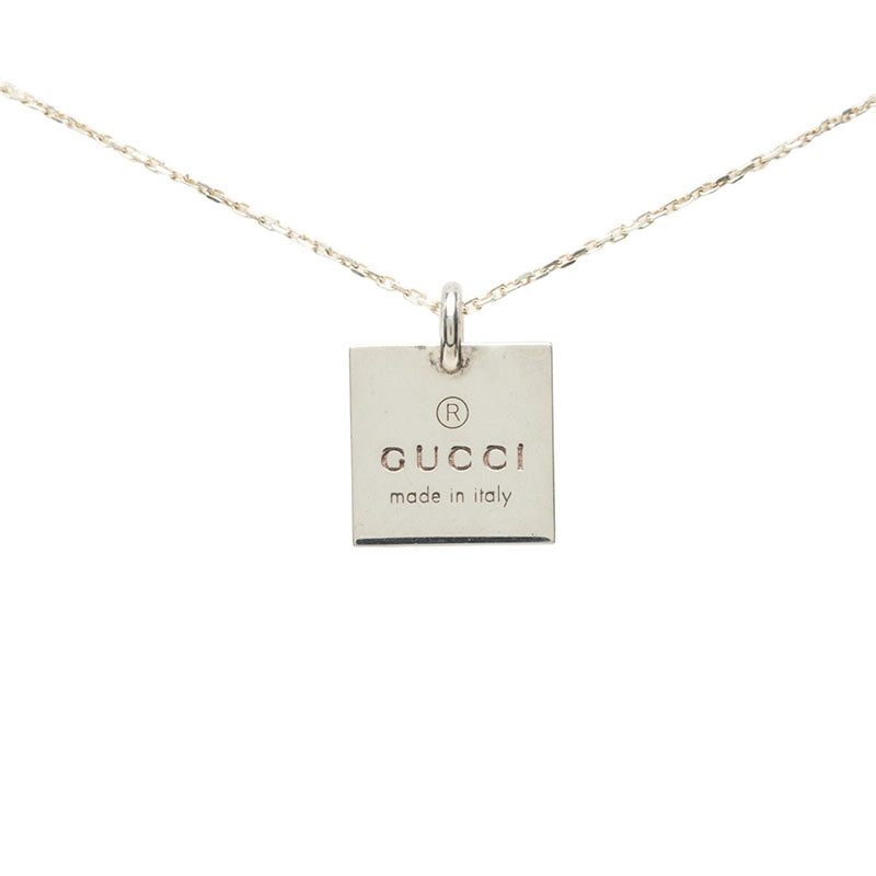 グッチ ロゴプレート チェーン ペンダント ネックレス SV925 シルバー レディース GUCCI 中古