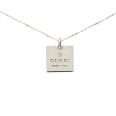 グッチ ロゴプレート チェーン ペンダント ネックレス SV925 シルバー レディース GUCCI 中古