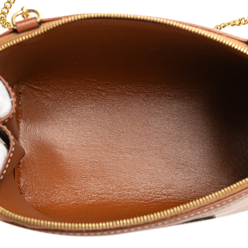 セリーヌ トリオンフ チェーンショルダーバッグ ポシェット ブラウン レザー レディース CELINE 【中古】