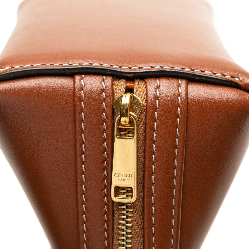 セリーヌ トリオンフ チェーンショルダーバッグ ポシェット ブラウン レザー レディース CELINE 【中古】