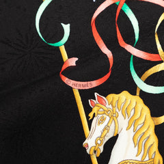 エルメス カレ90 LUNA PARK ルナパーク スカーフ 大判 ブラック系 マルチカラー シルク レディース HERMES 【中古】