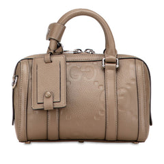 グッチ ジャンボGG ミニダッフル ハンドバッグ ショルダーバッグ 2WAY 725292 グレージュ レザー レディース GUCCI 【中古】