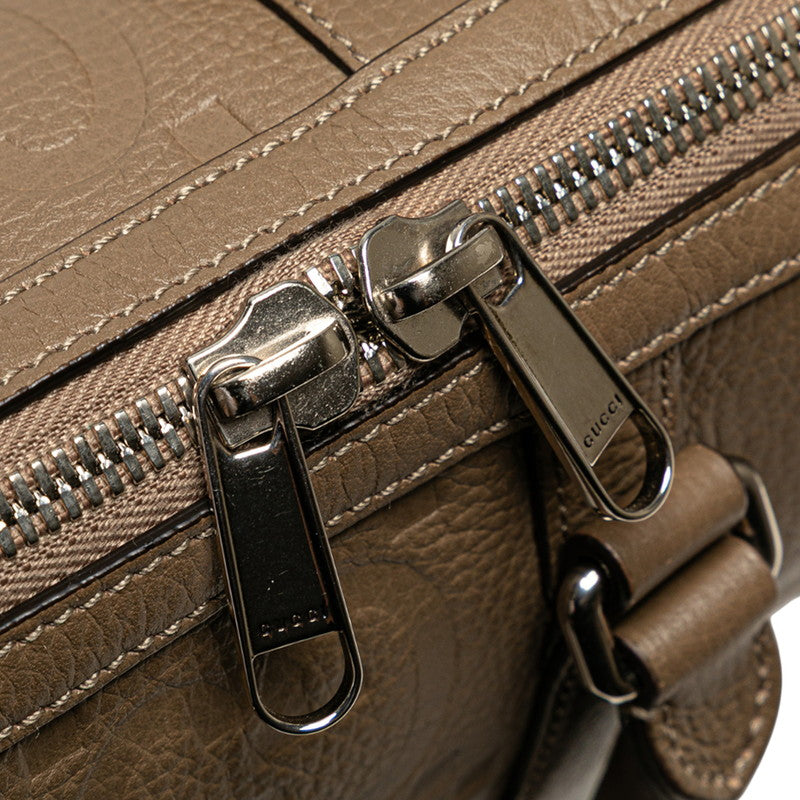 グッチ ジャンボGG ミニダッフル ハンドバッグ ショルダーバッグ 2WAY 725292 グレージュ レザー レディース GUCCI 【中古】