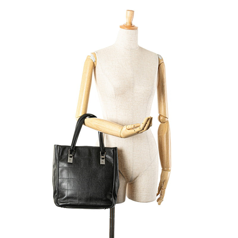 シャネル チョコバー ココマーク トートバッグ ブラック キャビアスキン レディース CHANEL 【中古】