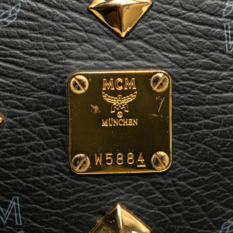 エム シー エム ヴィセトス モノグラム スタッズ リュック バックパック ブラック レザー レディース MCM 【中古】