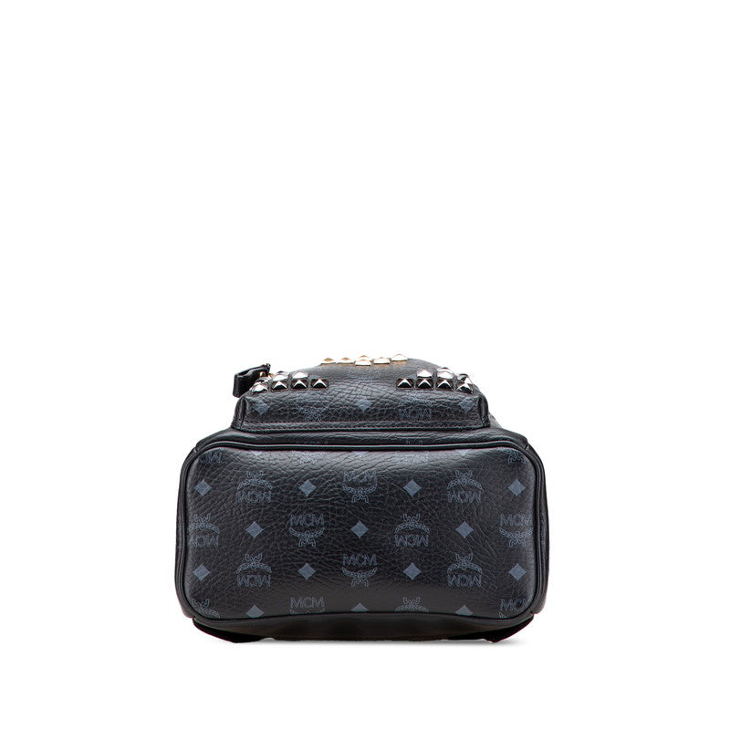 エム シー エム ヴィセトス モノグラム スタッズ リュック バックパック ブラック レザー レディース MCM 【中古】
