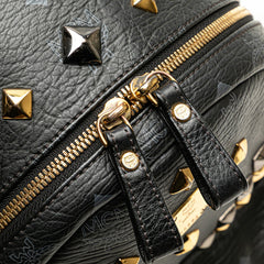エム シー エム ヴィセトス モノグラム スタッズ リュック バックパック ブラック レザー レディース MCM 【中古】