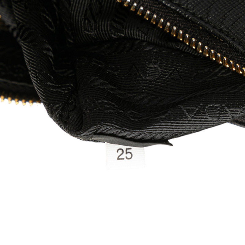 プラダ 三角ロゴプレート ショルダーバッグ 1BH204 ブラック サフィアーノレザー レディース PRADA 【中古】