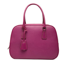 プラダ 三角ロゴプレート ハンドバッグ ピンク レザー レディース PRADA 【中古】