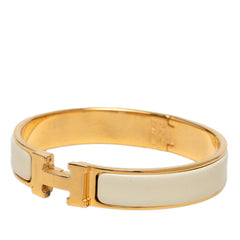 エルメス クリックH PM ブレスレット バングル ゴールド アイボリ メッキ レディース HERMES 【中古】