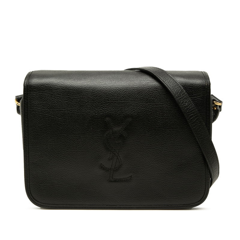 サンローラン YSLロゴ 斜めかけ ショルダーバッグ ブラック レザー レディース SAINT LAURENT 中古