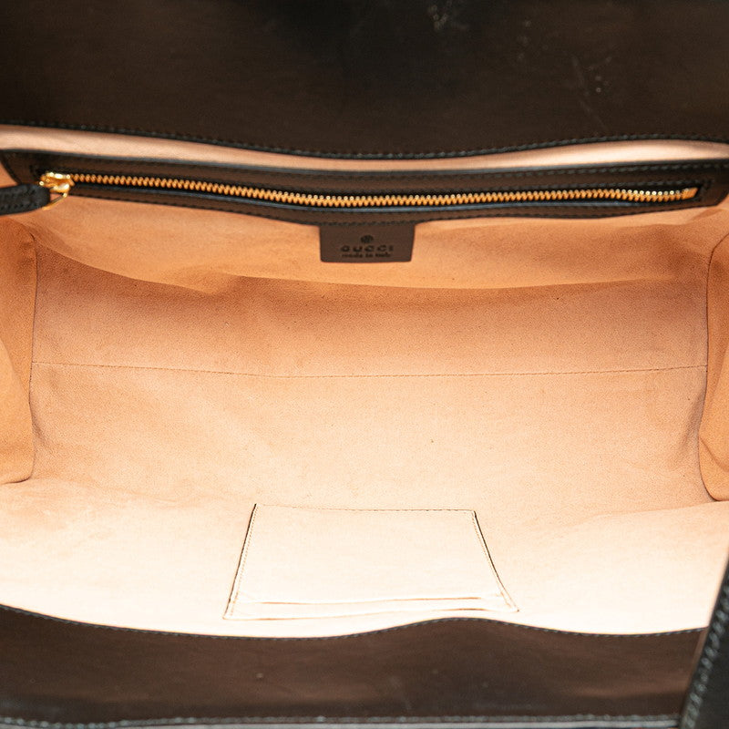 グッチ ニムフェア ミディアム ハンドバッグ ショルダーバッグ 2WAY 453766 ブラック レザー レディース GUCCI 【中古】