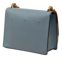 フェンディ キャンユー スモール チェーン ショルダーバッグ 8BT312 ブルー系 レザー レディース FENDI 【中古】