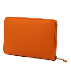 エルメス アザップインテグラル ラウンドファスナー 長財布 オレンジ ヴォーエプソン レディース HERMES 【中古】