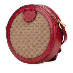 グッチ × ドラえもん ミニGGスプリーム ショルダーバッグ 625216 ブラウン レッド PVC レザー レディース GUCCI 中古