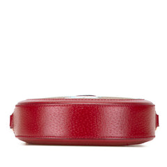 グッチ × ドラえもん ミニGGスプリーム ショルダーバッグ 625216 ブラウン レッド PVC レザー レディース GUCCI 中古