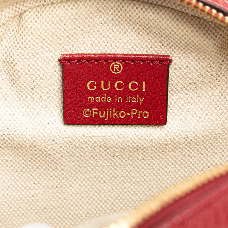 グッチ × ドラえもん ミニGGスプリーム ショルダーバッグ 625216 ブラウン レッド PVC レザー レディース GUCCI 【中古】