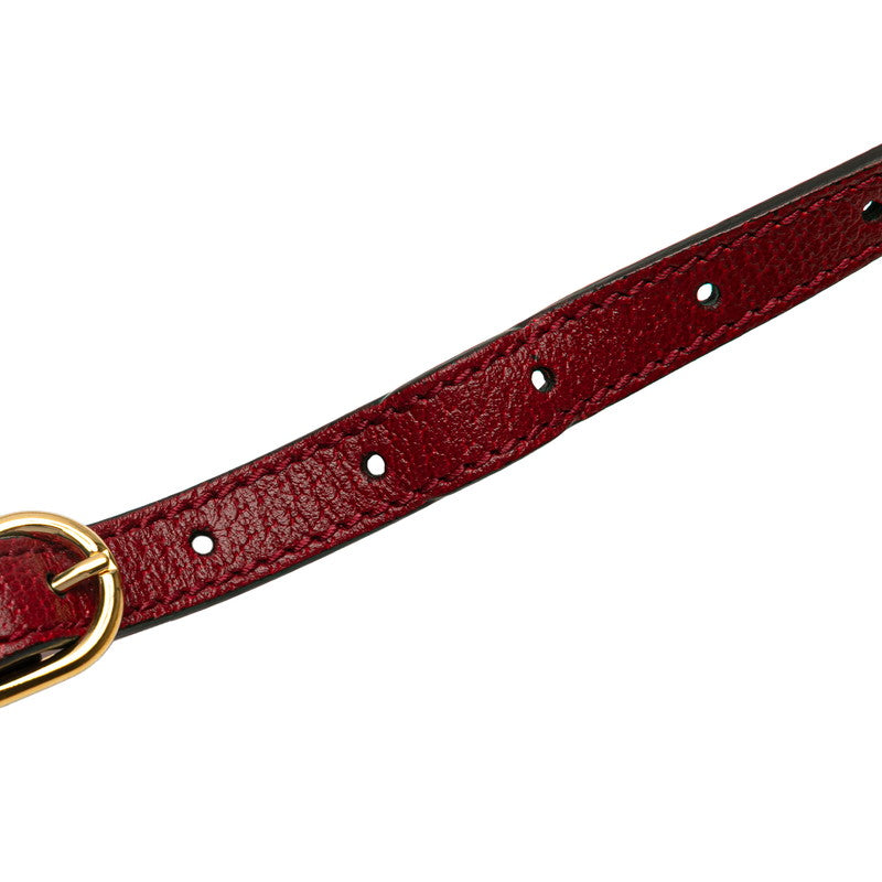 グッチ × ドラえもん ミニGGスプリーム ショルダーバッグ 625216 ブラウン レッド PVC レザー レディース GUCCI 【中古】