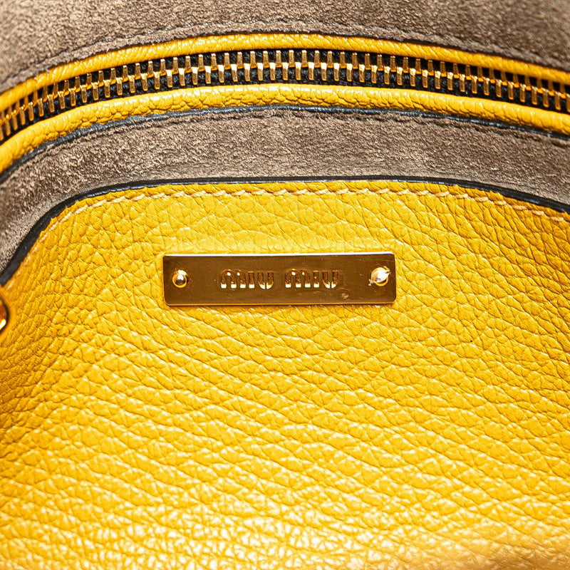 ミュウミュウ マドラス ハンドバッグ ショルダーバッグ 2WAY RL103C イエロー系 レザー レディース MIUMIU 【中古】