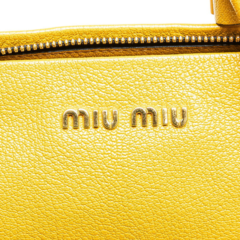 ミュウミュウ マドラス ハンドバッグ ショルダーバッグ 2WAY RL103C イエロー系 レザー レディース MIUMIU 【中古】