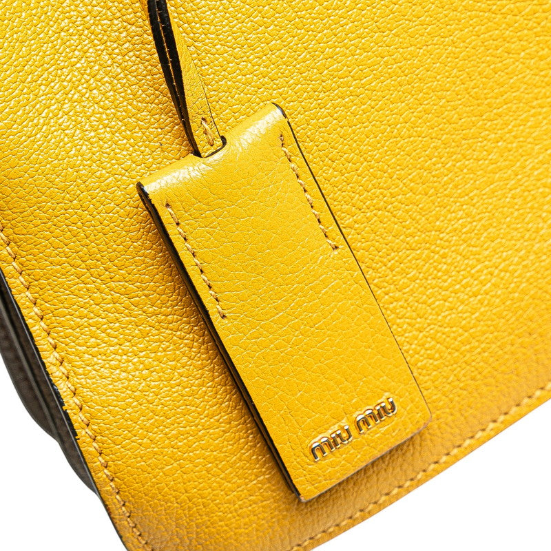 ミュウミュウ マドラス ハンドバッグ ショルダーバッグ 2WAY RL103C イエロー系 レザー レディース MIUMIU 【中古】