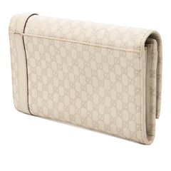 グッチ マイクログッチシマ 長財布 309760 アイボリー レザー レディース GUCCI 【中古】