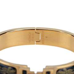 エルメス クリックH PM サーベル飾袋 バングル ゴールド ブラック メッキ レディース HERMES 【中古】