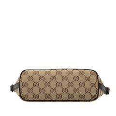 グッチ GGキャンバス シェリーライン アクセサリーポーチ ハンドバッグ 141809 ベージュ ブラウン キャンバス レザー レディース GUCCI 【中古】