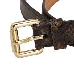 ルイ ヴィトン モノグラム サンチュール ベルト サイズ:80/32 M9274W ブラウン ゴールド PVC レザー レディース LOUIS VUITTON 【中古】