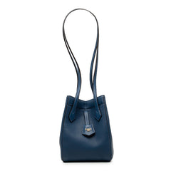 フェンディ オリガミ ミニ ORIGAMI ハンドバッグ トートバッグ ショルダーバッグ 8BS083 ブルー レザー レディース FENDI 【中古】