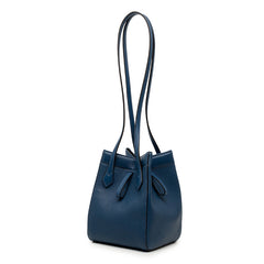フェンディ オリガミ ミニ ORIGAMI ハンドバッグ トートバッグ ショルダーバッグ 8BS083 ブルー レザー レディース FENDI 【中古】