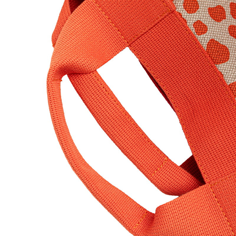 エルメス キッズライン ハンドバッグ オレンジ アイボリー ピンク キャンバス レディース HERMES 【中古】